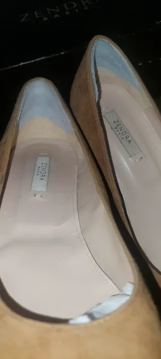 Zapatos Zendra Ante Marrón, Talla 40