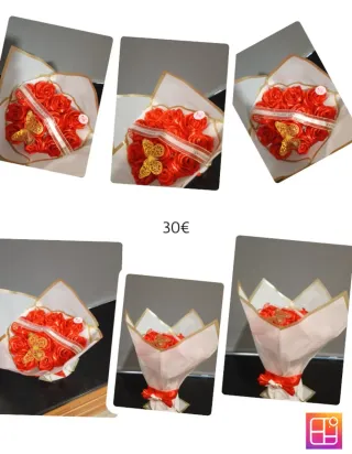 Regalo Corazón Flores Rojas y Chocolates