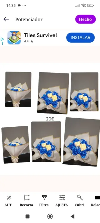 Caja regalo flores y bombones