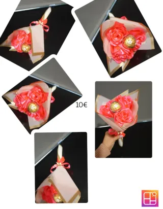 Regalo Corazón Flores Rojas y Chocolates