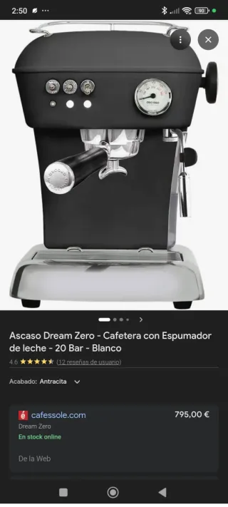 Cafetera Ascaso Acero Inoxidable