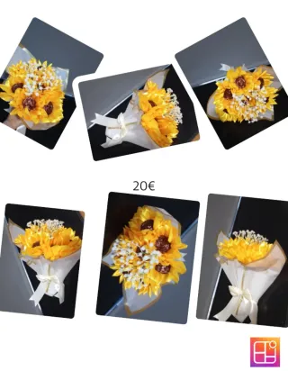 Ramo de flores y bombón