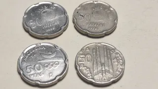 Lote 4 Monedas 50 Ptas Juan Carlos I