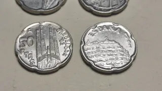 Lote 4 monedas 50 Ptas J. Carlos I