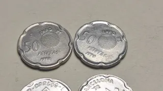 Lote 4 monedas 50 Ptas J. Carlos I