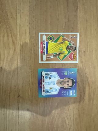 Neymar Jr. y Messi Panini Mundial Extra Legend