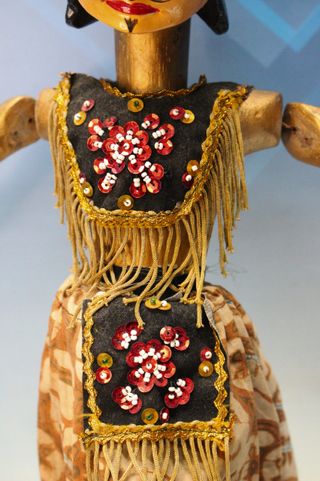 Wayang Golek. Marionetas de varillas de Java, Indonesia. Mediados s.XX.