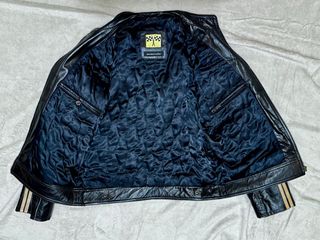 Cazadora Piel Motera Hombre Negra