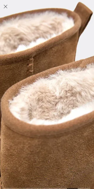 Botines estilo UGG  Stradivarius piel beige 38