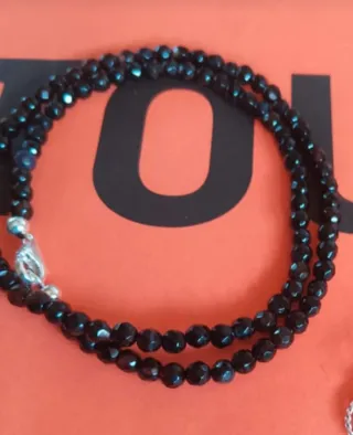 Collar de Onix y Colgante 1° Ley con oso de onix