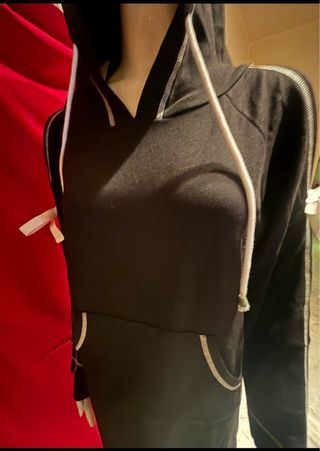 Vestido Sudadera Negro con Capucha