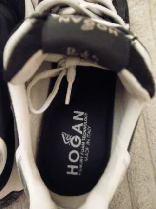 Zapatillas Hogan Mujer Talla 36 Negras y Plateadas