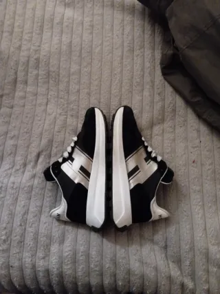 Zapatillas Hogan Mujer Talla 36 Negras y Plateadas