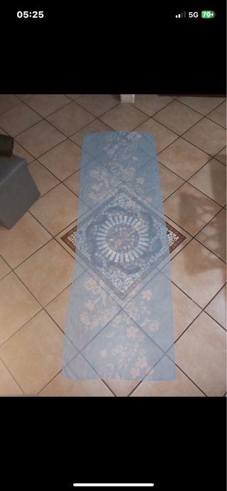 Foulard Giorgetto Celeste con Fiori Bianchi