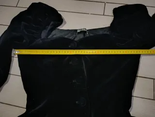 Vera Mont Giacca Velluto Nera Maniche Puff