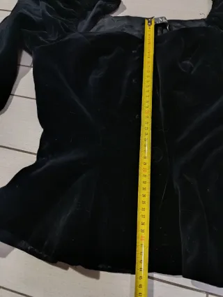 Vera Mont Giacca Velluto Nera Maniche Puff