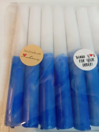 Set 10 candele bicolore 15 cm