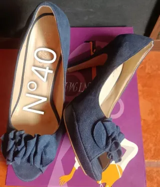 Zapatos de tacón azul talla 40