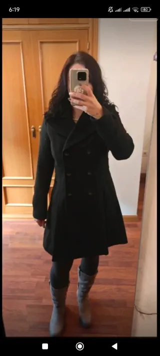 Abrigo paño Salsa negro