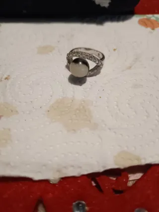 Anello bigiotteria perla e strass