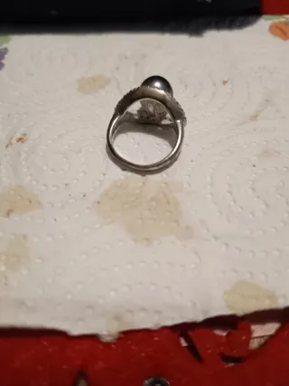 Anello bigiotteria perla e strass