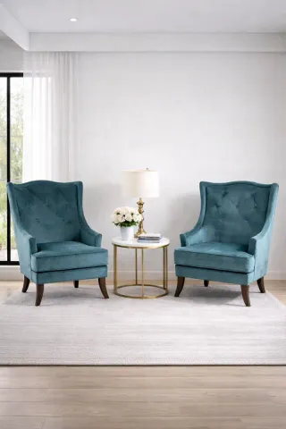 Pareja de sillones descalzadores de tela