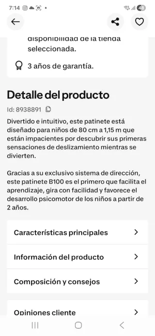 Patinete infantil 3 ruedas amarillo