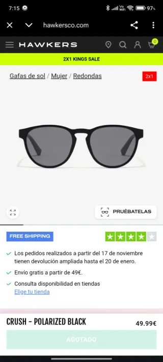 Gafas de sol Hawkers Crush Polarized Black