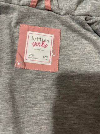 Impermeable niña Lefties rosa corazones talla 7-8