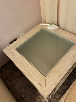 Mesa centro mármol y cristal