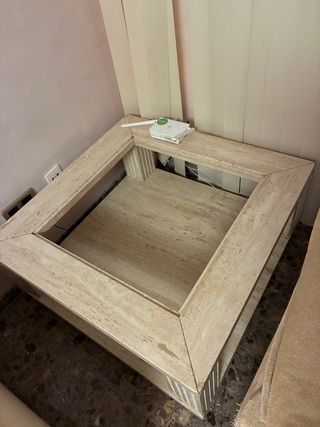 Mesa centro mármol y cristal