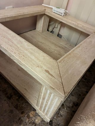 Mesa centro mármol y cristal