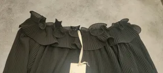 Camicia  nera plissettata taglia unica