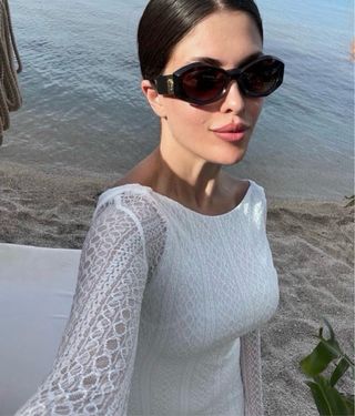 Vestido largo Zara blanco