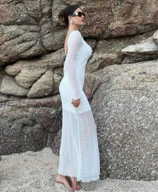 Vestido largo Zara blanco