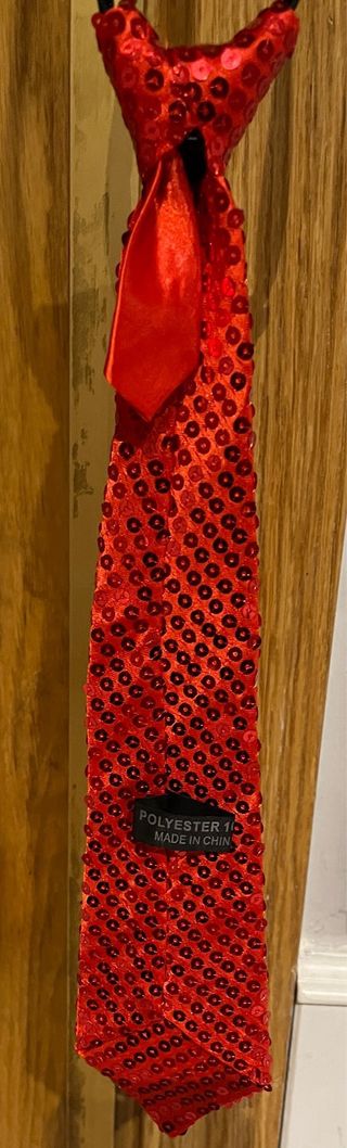 Corbata lentejuelas roja disfraz