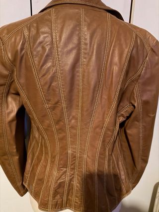 Blazer de Piel Versace Marrón