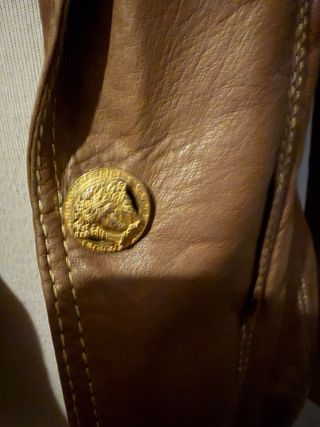 Blazer de Piel Versace Marrón