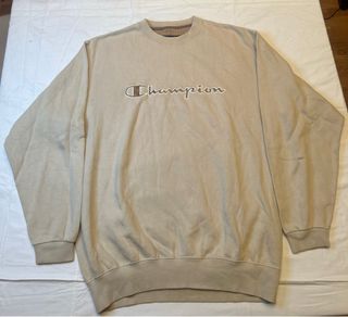 Felpa Champion Vintage Beige XL Logo Ricamato