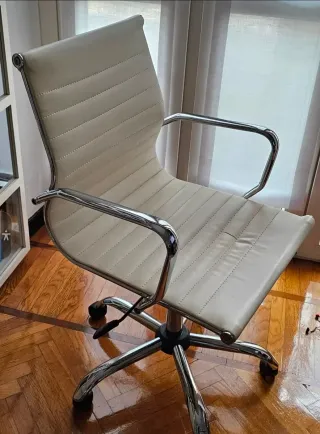 Sedia da ufficio comoda beige/argento