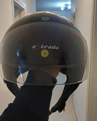 Casco nero jet ExStrada con visiera taglia XS