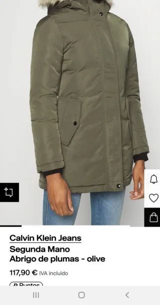 Abrigo Calvin Klein Mujer Verde