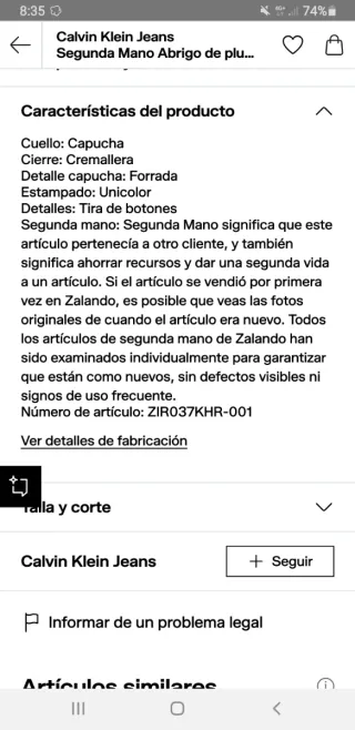 Abrigo Calvin Klein Mujer Verde