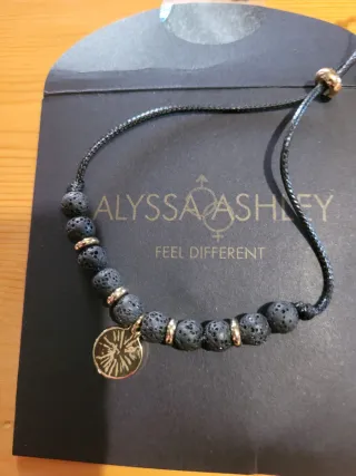 Bracciale donna Alyssa Ashley lava nera oro