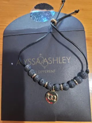 Bracciale donna Alyssa Ashley lava nera oro