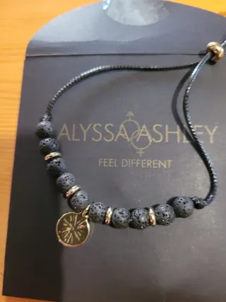 Bracciale donna Alyssa Ashley lava nera oro