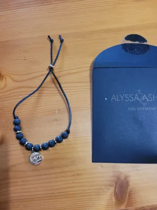 Bracciale donna Alyssa Ashley lava nera oro