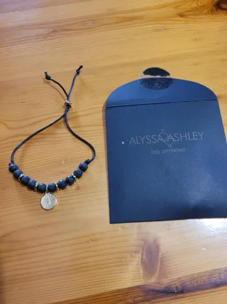 Bracciale donna Alyssa Ashley lava nera oro