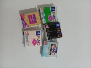 Lotto 5 panetti Fimo e Sculpey Premo pasta modella