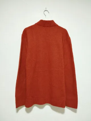 Jersey Lacoste naranja cuello alto botones